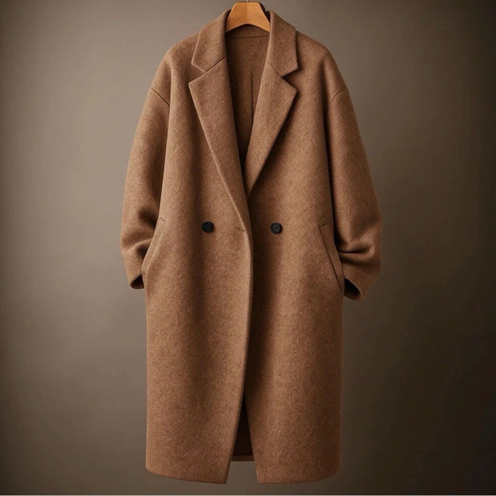 Daphne Wool Overcoat Style Tan Camel Womens Size L